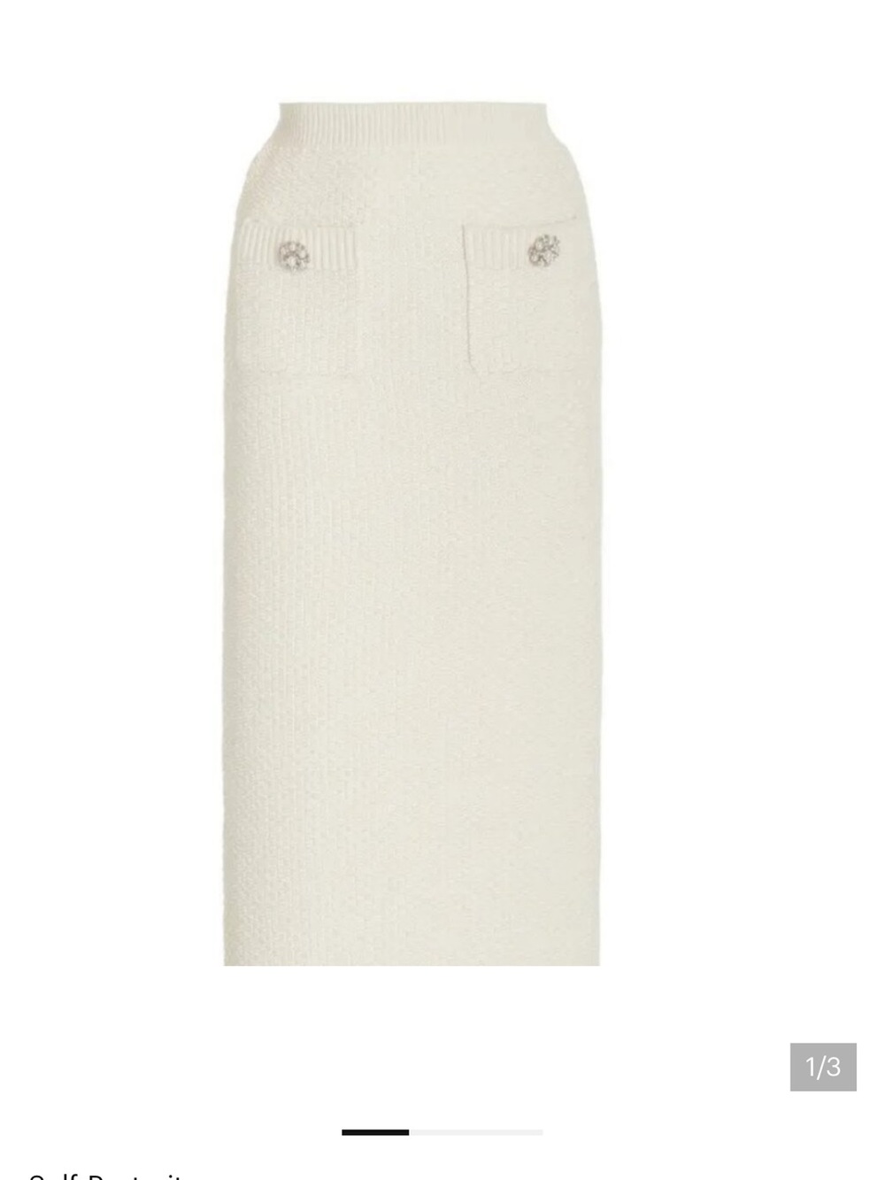 Self-Portrait Ivory Ribbed-Knit
Maxi Skirt